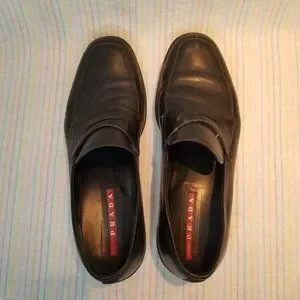 Prada | Shoes | Mens Prada Black Leather Penny Loafers Size  display picture 3